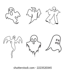 Ghost icon vector illustration logo design template.