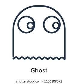 Ghost icon vector isolated on white background, Ghost transparent sign , thin symbols or lined elements in outline style