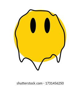 Ghost iconic yellow outline flat design character