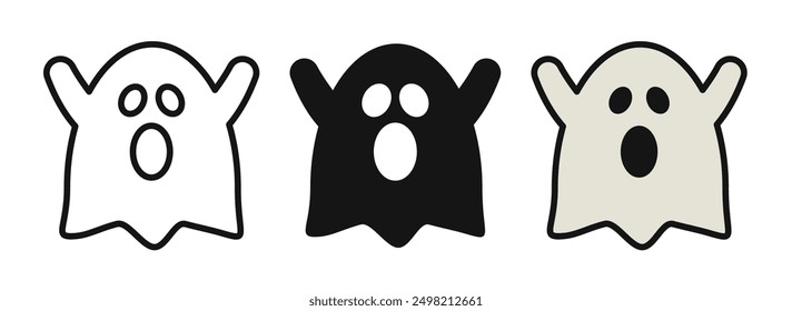 ghost iconicon vector collection in outlined and solid style