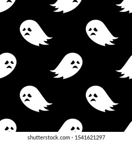 Ghost icons, Halloween seamless pattern wallpaper background

