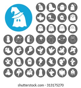 Ghost icons set. Illustration EPS10