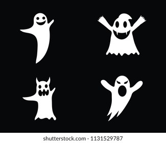 Ghost icons Vector illustration of flat design characters