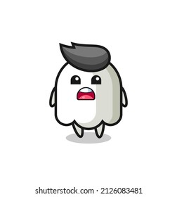 ghost illustration with apologizing expression, saying I am sorry , cute style design for t shirt, sticker, logo element