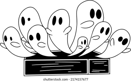 ghost illustration flat design vector