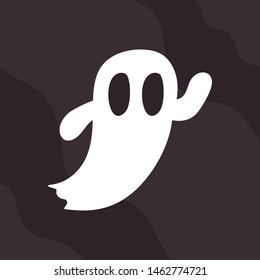 Ghost Illustration for Halloween. Halloween Elements Editable for flyer or invitation card. Cute Illustration. Vector EPS 10.