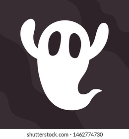 Ghost Illustration for Halloween. Halloween Elements Editable for flyer or invitation card. Cute Illustration. Vector EPS 10.