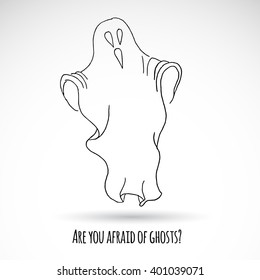 Ghost illustration for Halloween party. Vector art.