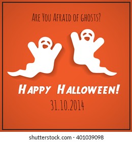 Ghost illustration for Halloween party. Vector art.