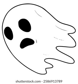 ghost illustration hand drawn outline vector