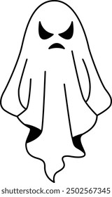 Ghost Illustration Icon for Halloween and Supernatural Themes