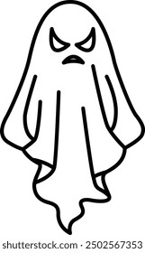 Ghost Illustration Icon for Halloween and Supernatural Themes