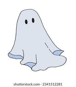Ghost illustration image. 
Hand drawn image artwork of a ghost. 
Simple cute original logo.
Hand drawn vector illustration for posters, cards, t-shirts.