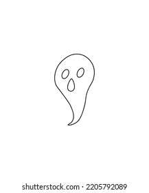 Ghost illustration vector isolated on white background. Halloween line art vector. Perfect for coloring book, textiles, icon, web, painting, children's books, t-shirt print.