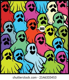 Ghost illustrations with bright colors, impressive ghosts are cute and adorable.
Suitable for t-shirt, sticker and poster design