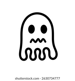ghost image icon. doodle illustration of ghost. ghost line drawing. ghost icon.