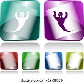 Fantasma. Botões da Internet. Ilustração vetorial.