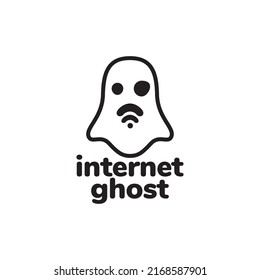 diseño de logo wi-fi fantasma vectores símbolo gráfico icono idea creativa