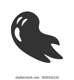 Ghost isolated on white background. Simple flat style design elements. Halloween symbol. Creepy horror images. Ghost vector icon. 