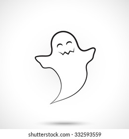 Ghost isolated on white background