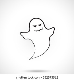 Ghost isolated on white background