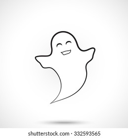 Ghost isolated on white background
