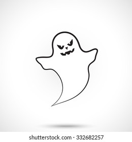 Ghost isolated on white background