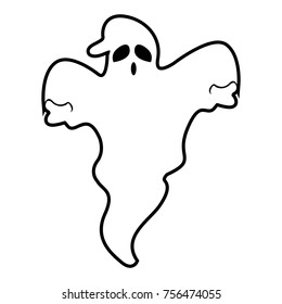 Ghost isolated on white background, Halloween vector illustration