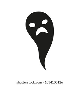 Ghost isolated on white, an element for your Halloween design. Vector illustration, in flat style.