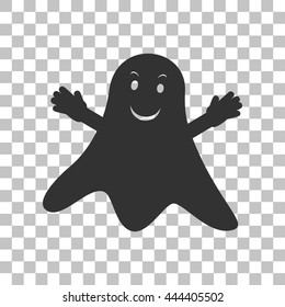 Ghost isolated sign. Dark gray icon on transparent background.