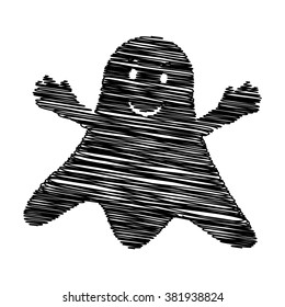 Ghost isolated sign. Icon with scribble effect