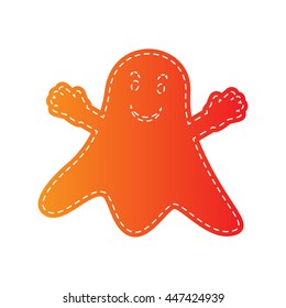 Ghost isolated sign. Orange applique isolated.