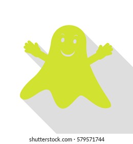 Ghost isolated sign. Pear icon with flat style shadow path.