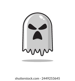 Ghost isolated symbol, Vector Halloween concept, Cartoon Ghosts, Spooky vector, White ghost with black eyes, Cute ghost icon isolated, Cute cartoon spooky character, Holiday Silhouettes,