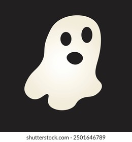 fantasma aislado, concepto de Halloween de Vector, fantasmas de dibujos animados, Vector espeluznante, fantasma blanco con ojos negros, lindo icono de fantasma aislado, lindo dibujo animado