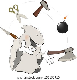 Ghost  the juggler cartoon