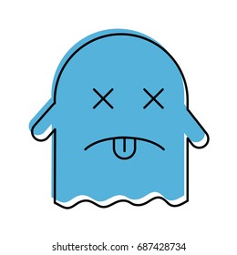 ghost kawaii character with folder