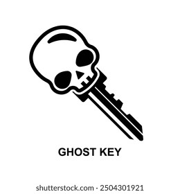 Ghost key icon.Thief key icon isolated on background vector illustration.