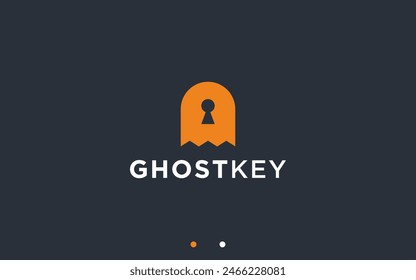 ghost with key logo design vector silhouette illustration