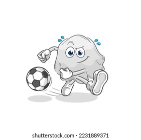 the ghost kicking the ball cartoon. cartoon mascot vector
