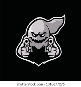 Ghost killer mascot illustration logo vector