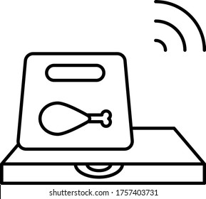 ghost kitchen food menu concept vector icon design, No Contact Food Delivery Services Symbol on white background, Touchless Snacks Delivery Sign,