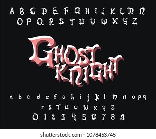 Ghost knight - Horror vector font