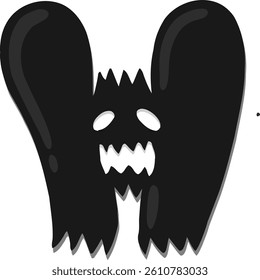 Ghost Letter Vector Element Alphabet W