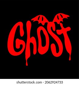 Ghost lettering logo  Design element for logo, poster, card, banner, emblem, t shirt. Vector illustration