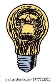 ghost light in the bulb vector illustration