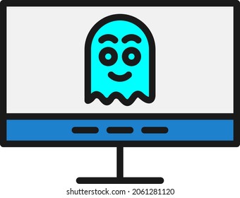 Ghost Line Filled Vector Icon Design

