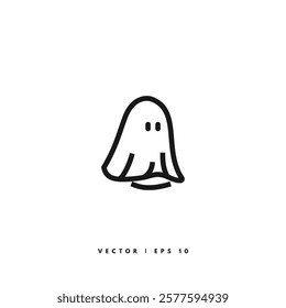 Ghost Line Icon. Editable Stroke