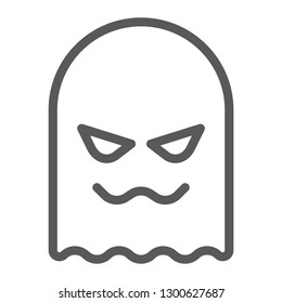 Ghost line icon, horror and character, horror sign, vector graphics, a linear pattern on a white background, eps 10.