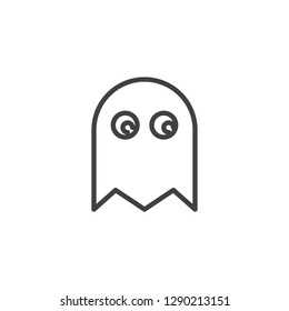 Ghost line icon. linear style sign for mobile concept and web design. Game ghost outline vector icon. Symbol, logo illustration. Pixel perfect vector graphics